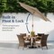 Best Choice Products 10ft Outdoor Woodgrain Pattern Steel Market Patio Umbrella w/ Crank, Tilt